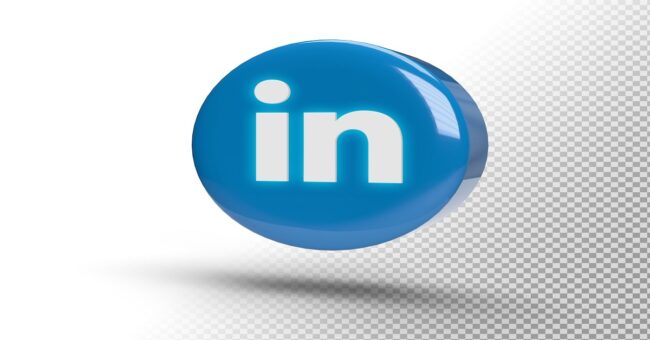 glowing_linkedin_logo_on_a_realistic_3d_circle glowing linkedin logo on a realistic 3d circle